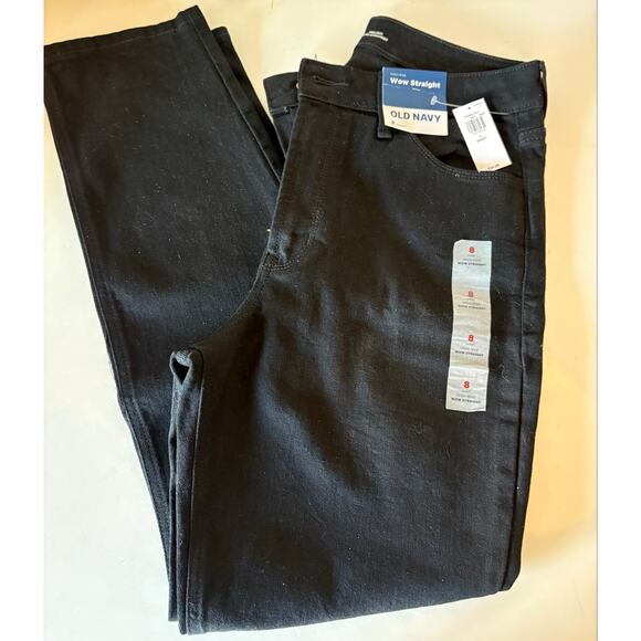 Old Navy Denim - Old Navy high rise black jeans straight leg 8 short